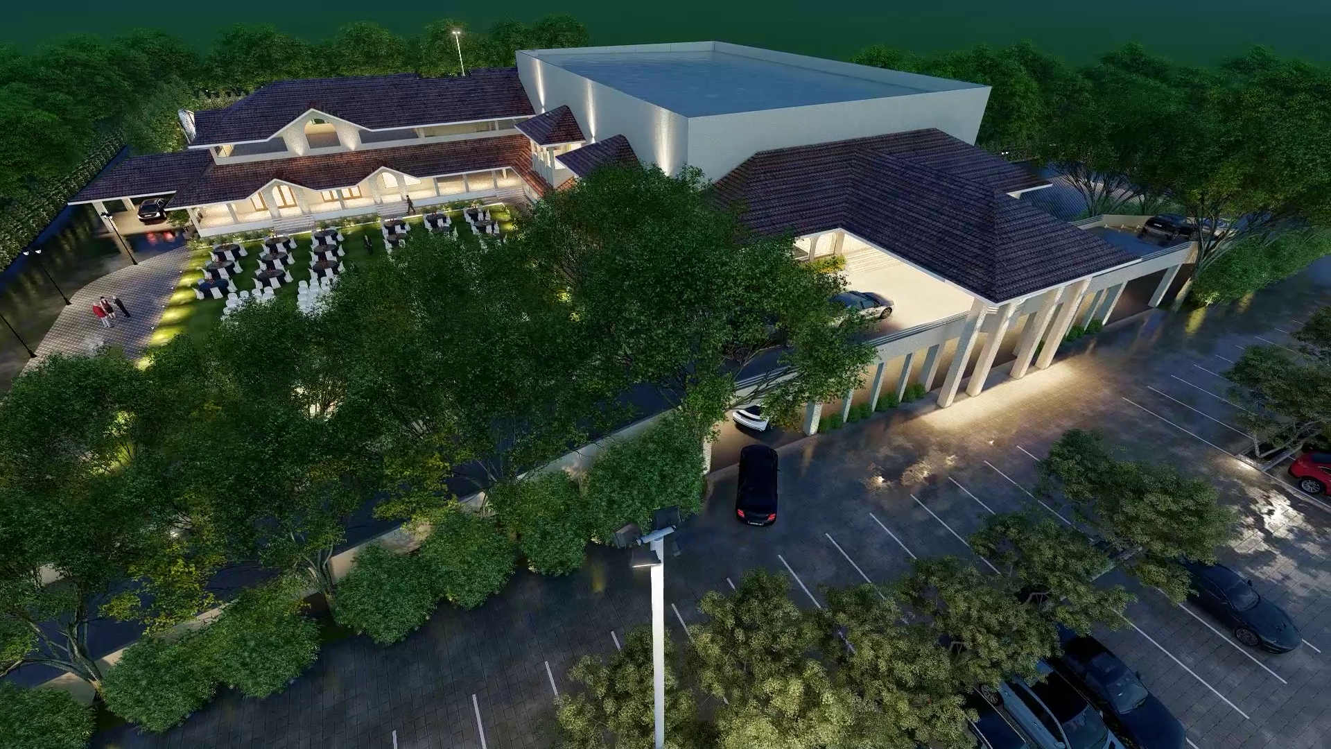 Ambar Hall aerial view
